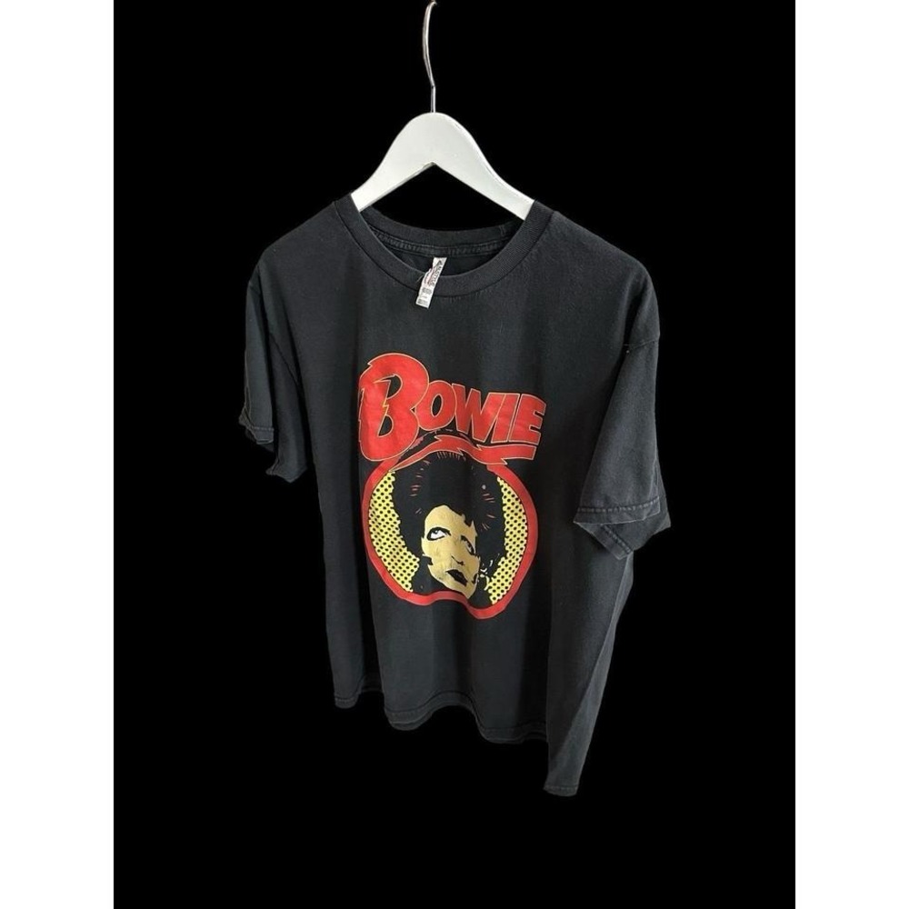 David Bowie Diamond Dogs Vintage T-Shirt Sz Large Black 2000's Faded